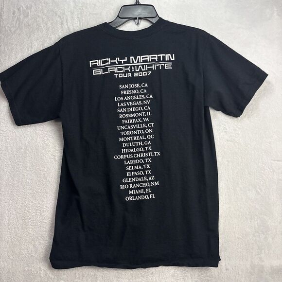 Ricky Martin Black And White Tour 2007 Mens T-shirt Black Anvil Medium - Picture 5 of 5